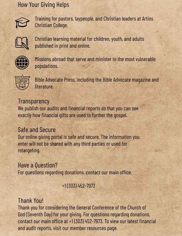 Give to the ministry