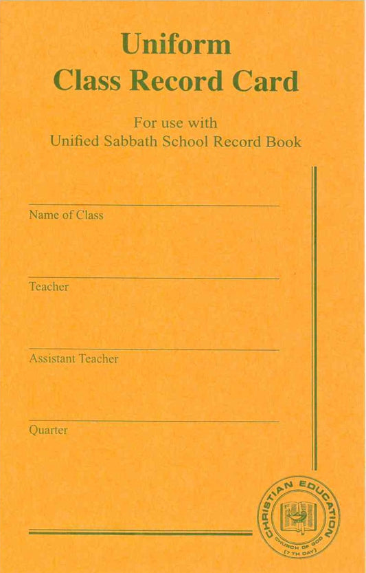 Sabbath School Record Envelopes