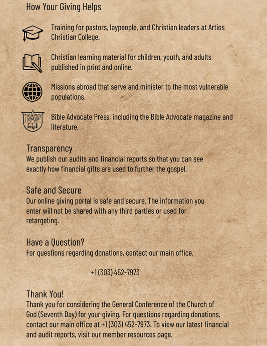 Give to the ministry